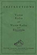 Victor Radio with Electrola Manual